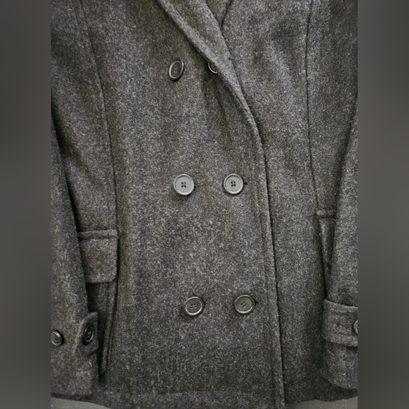 NWOT - Old Navy Wool Felt Blend Dark Grey Pea Coat - Size XXL - Picture 6 of 10